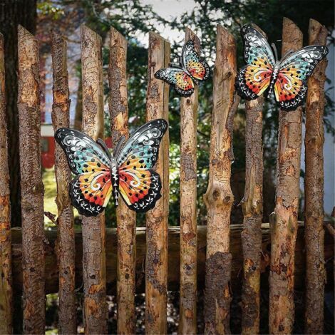 Décoration murale extérieure papillon en métal, pendentif en fer forgé (voir photo) (1/5)