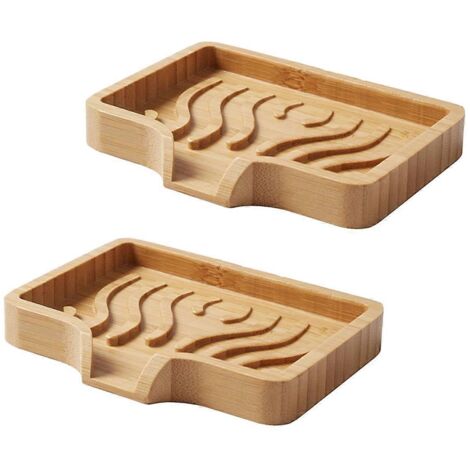 Étui à savon en bois auto-drainant, comme illustré (1/5)