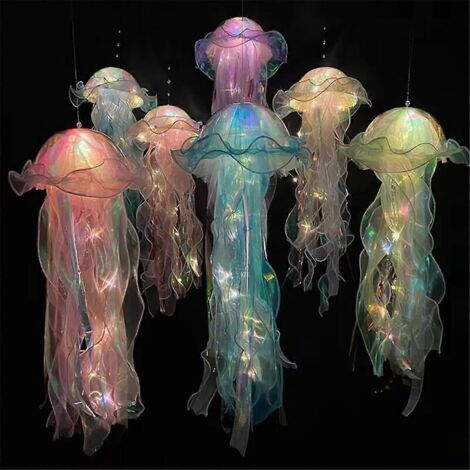 Veilleuse méduse, lampe fleur portable, lampe méduse suspendue (voir photo) (1/5)