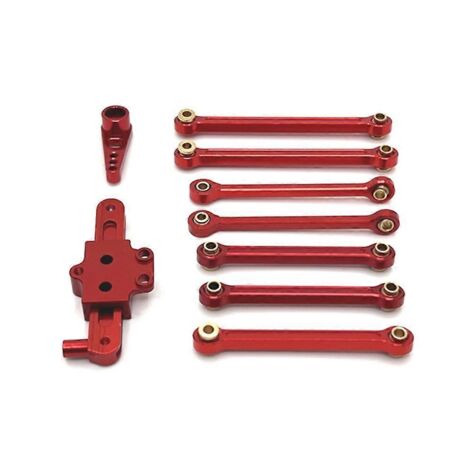 Kit de bras servo rouge pour direction à biellette fixe (amélioration pour voiture RC) (1/5)