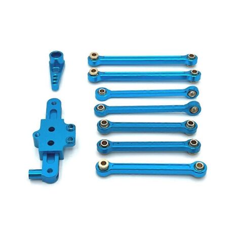 Kit de bras servo à biellette fixe pour voiture RC (bleu) (1/5)