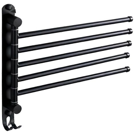 Porte-serviettes pivotant, porte-serviettes de salle de bain à bras articulé, 5 coups (1/5)