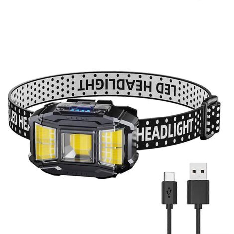 Phare avant à LED COB à forte luminosité avec détecteur de mouvement et induction, noir (1/5)