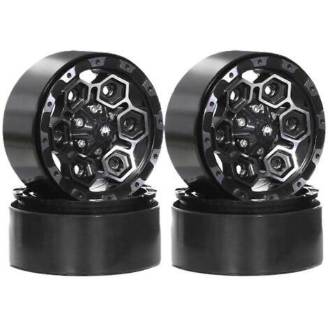 Jante Beadlock 1,9 pouce pour voiture RC Crawler 1/10 TRX4 noire (1/5)
