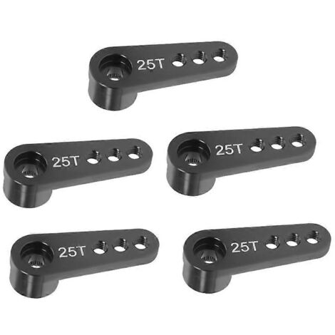 Bras de servo de direction en alliage d'aluminium 25T pour voiture RC, noir (1/5)