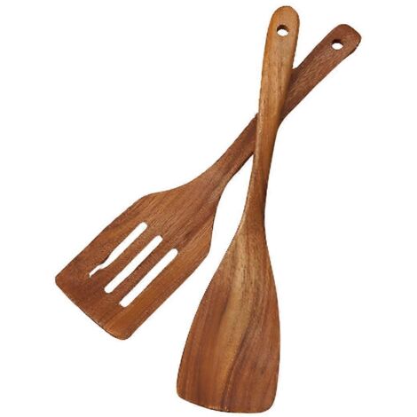 Spatule en bois, accessoires de cuisine antiadhésifs, ustensiles de cuisine, marron (1/5)
