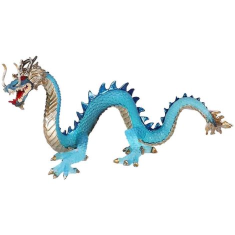 Statue de dragon Feng Shui, statue de dragon porte-bonheur, bleu (1/5)