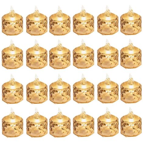 Lot de 24 bougies chauffe-plat LED sans fumée, fonctionnant sur piles (voir photo) (1/5)