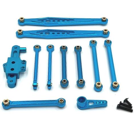 Kit de bras servo de direction à biellette fixe bleu pour voiture RC (1/5)