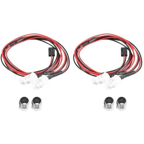 Phares avant pour voiture RC 3-9V, 2 ampoules rouges 8 mm (1/5)