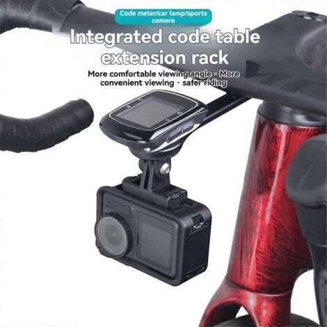 Support de caméra pour ordinateur de vélo, fixation sur guidon, noir (1/5)
