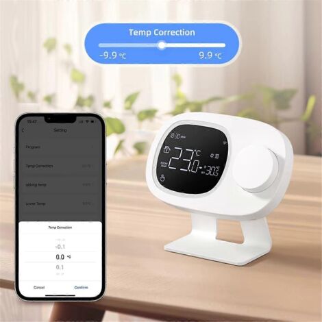Thermostat intelligent Tuya WiFi RF433 pour chaudière à eau et gaz, actionneur blanc (1/5)