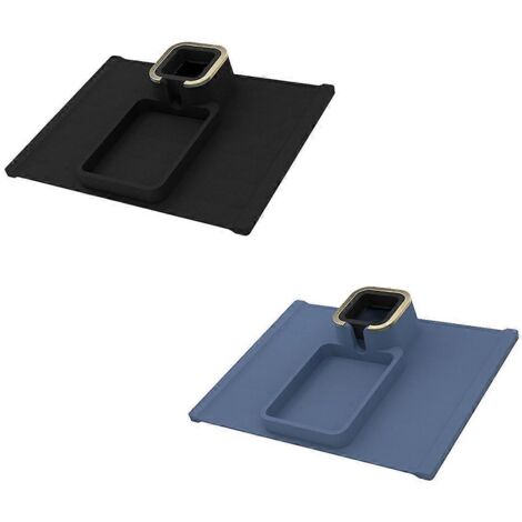 Porte-gobelet pour accoudoir de canapé, plateau de rangement suspendu pour fauteuil, noir et gris-bleu. (1/5)