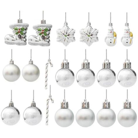 Décorations argentées réutilisables et atmosphériques pour Noël, faciles à suspendre. (1/5)