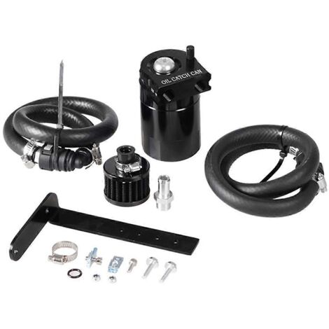 Kit de modification automobile pour pot d'huile de reniflard, pot d'huile avec tuyau et support, noir (1/5)