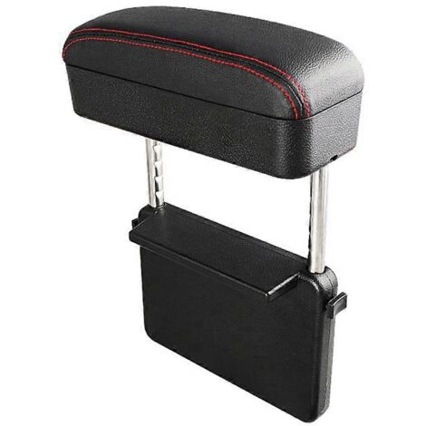 Boîte de rangement pour accoudoir de voiture avec support pour coudes, organisateur de siège auto, noir et rouge (1/5)