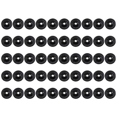 50 écrous à tête hexagonale noirs pour pare-chocs arrière de châssis de voiture (1/5)