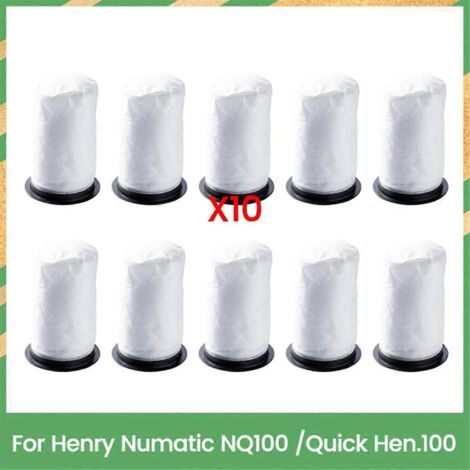 Lot de 10 sacs à poussière blancs pour aspirateur Henry NQ100 / Quick Hen.100 (1/5)