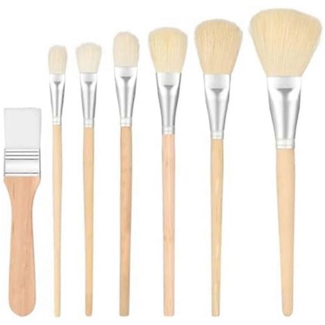 Pinceaux à franges pour peinture acrylique, ensemble de 7 pinceaux de tailles assorties (1/5)