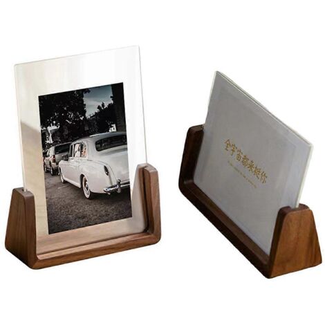 Cadre photo en bois, présentoir à photos, support pour photos de mariage, comme illustré (1/5)