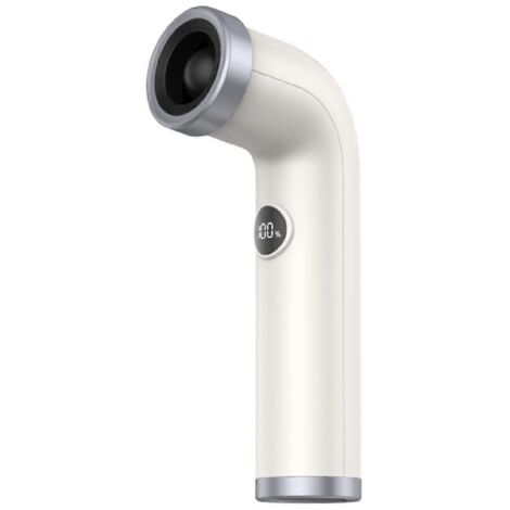 Ventilateur portable rechargeable 3000 mAh, ventilation puissante, affichage numérique, blanc (1/5)