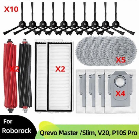 Accessoires pour Qrevo Master Parts : brosse principale, brosse latérale, chiffon, sac à poussière (voir illustration) (1/5)