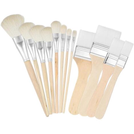 Pinceaux à franges pour peinture acrylique, ensemble de 12 pinceaux de tailles assorties (1/5)