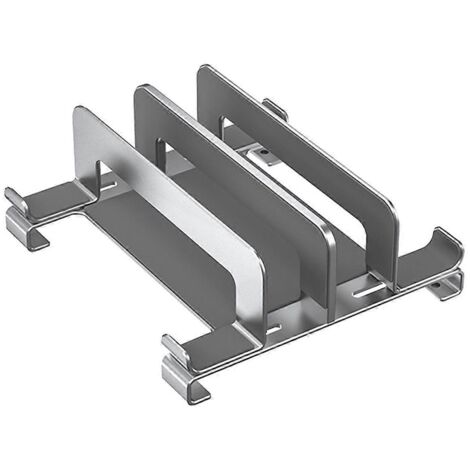 Support pour ordinateur portable, station d'accueil verticale réglable, argentée (1/5)