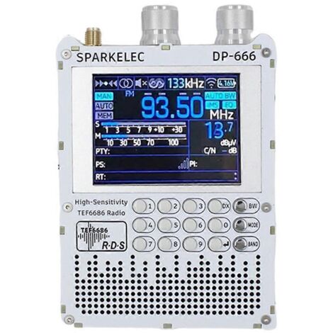 Radio à bande complète, écran tactile IPS, récepteur haute sensibilité, blanc (1/5)