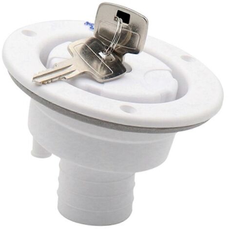 Réservoirs d'eau pour camping-cars avec goulotte de remplissage verrouillable, remplissage d'eau douce pour caravanes, blanc (1/5)