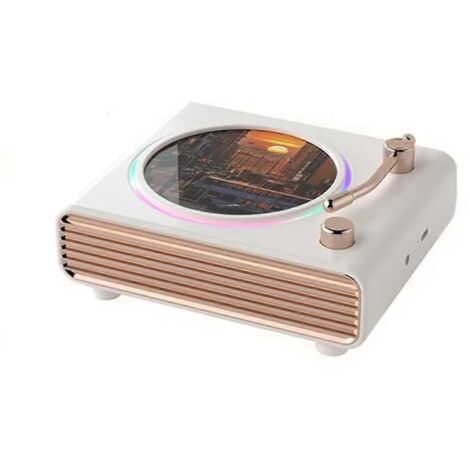 Enceinte Bluetooth portable rétro murale, barre de son avec basses puissantes, blanche (1/5)