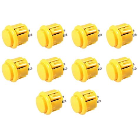Lot de 10 boutons d'arcade réactifs de 24 mm, jaunes (voir photo) (1/5)
