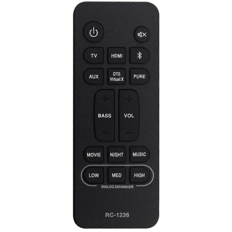 Télécommande RC-1236 pour système de barre de son home cinéma - Noir (1/5)