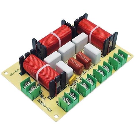 Filtre passif 4 voies 200 W avec double séparateur de fréquences basses + médiums + aigus (voir illustration)