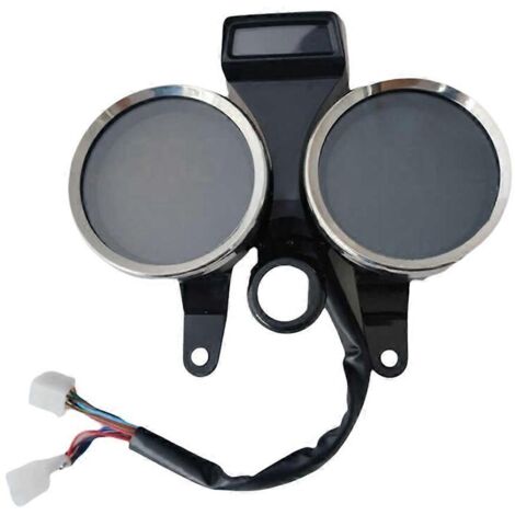 Compteur de vitesse et compte-tours pour moto, noir et argent (1/5)