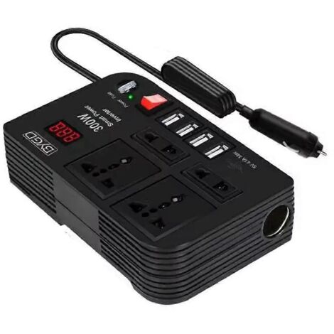 Convertisseur de voiture 300 W haute puissance CC 12 V vers 220 V, multicolore, noir (1/5)