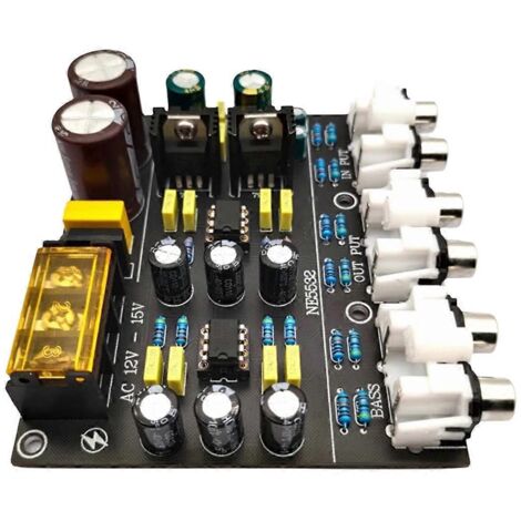 Filtre actif électronique à 2 voies avec diviseur de fréquence et double amplificateur opérationnel, noir (1/5)