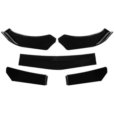 Lot de 5 spoilers de pare-chocs avant universels, design étagé, noir (1/5)