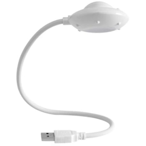 Mini veilleuse LED USB flexible en forme d'OVNI pour ordinateur portable (blanche) (1/5)