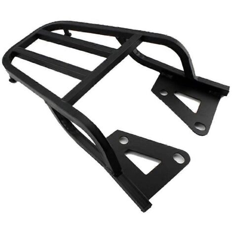 Coffre arrière de moto, selle, sacoche, aileron arrière, porte-bagages en métal noir (1/5)