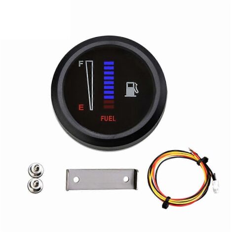 Jauge de niveau de carburant ultra-mince 12 V 52 mm (2 pouces) pour voiture et moto, noire (1/5)