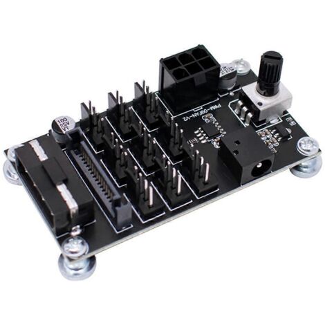 Contrôleur de vitesse de ventilateur Violent PWM pour boîtier d'ordinateur, 9 voies, 12 V, 4 broches, noir (1/5)