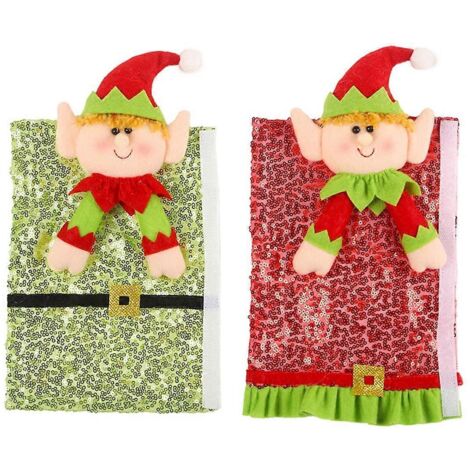 Lot de 2 housses de poignées de réfrigérateur de Noël, gants mignons pour poignées de porte (voir photo) (1/5)
