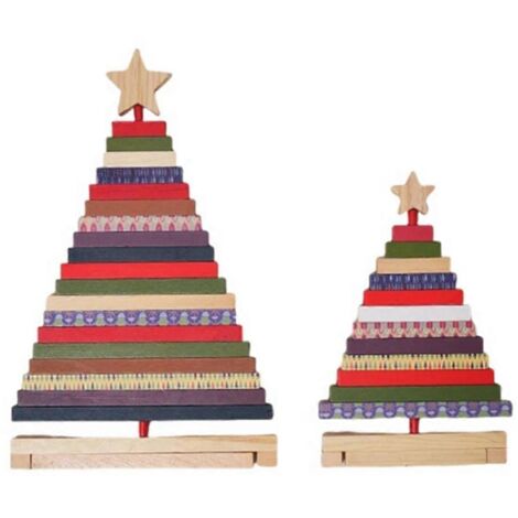 Figurines de sapins de Noël en bois, décorations de Noël (comme sur la photo) (1/5)