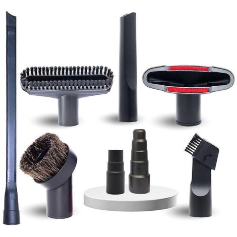 Kit de nettoyage pour aspirateur domestique (lot de 8) - Convient aux embouts de 4,8 cm (1-7/8 pouce) - Noir (1/5)