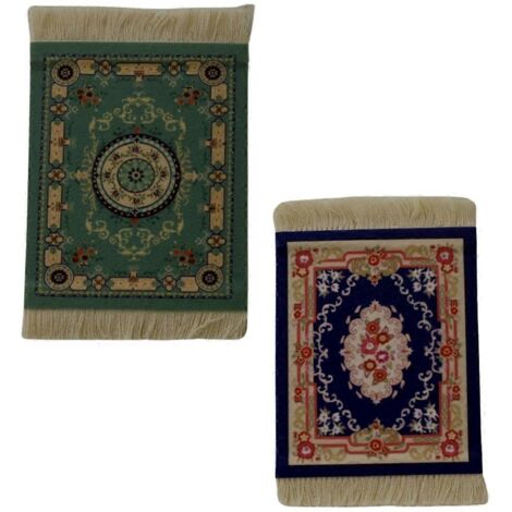 Mini dessous de verre persans tissés, tapis bleu-vert (voir photo) (1/5)