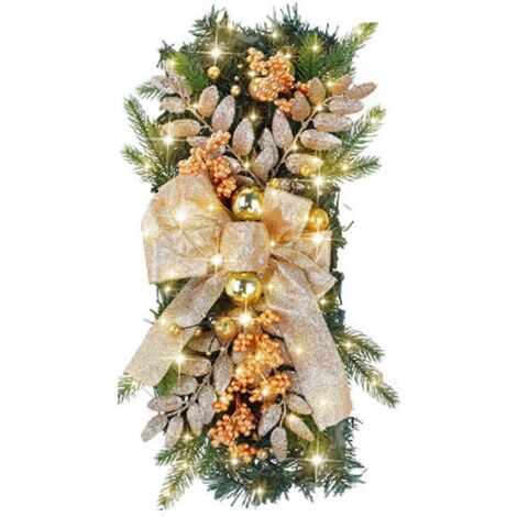 Guirlande de pendentifs de couronne de Noël, décoration de Noël dorée, comme sur la photo (1/5)
