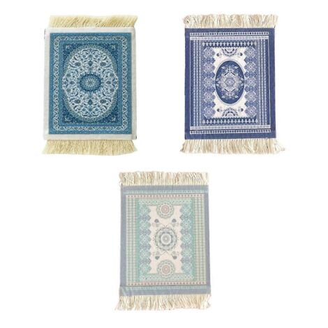Dessous de verre à motif de tapis, décoration de table à manger, technologie BAs illustrée (1/5)
