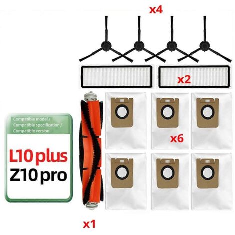 Compatible avec les aspirateurs Bot Z10 Pro, L10 Plus et D10 Plus (filtre pour brosse latérale à rouleau, comme illustré). (1/5)