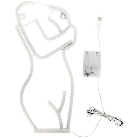 Enseigne lumineuse néon « Femme », veilleuse LED murale, décoration pour homme (espace détente), blanche (1/5)
